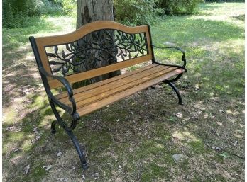 Cast Iron And Oak Garden Bench