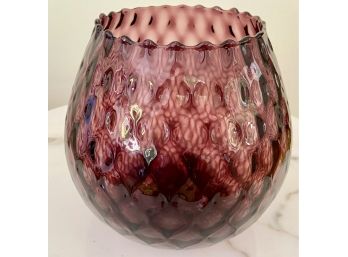 Mid Century Amethyst Colored Glass Vase