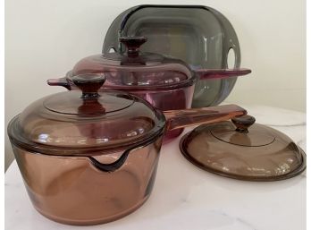 Vintage Oven Proof Glass Cookware Including Visions By Corning