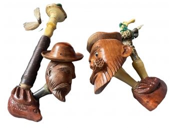 Whimsical Vintage Figural Smoking Pipes (A)