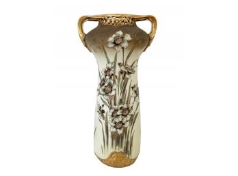 Exquisite Tall Antique Art Nouveau RSK Teplitz Bohemian Porcelain Vase