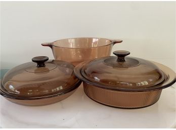 Vintage Oven Proof Glass Cookware Visions By Corning