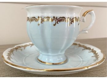 Vintage Crown Staffordshire Bone China Teacup And Saucer
