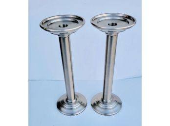Tall Silver Style Candle Holders