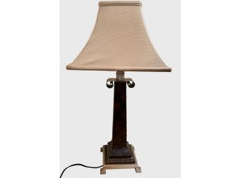 Lamp Leather-bound Heavy Metal Bass By Todays Bedroom & Dining Works Shade Included