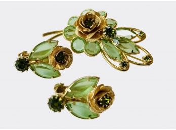 Hob'e Matching Brooch And Earrings Clip On