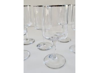 Lenox Rapture Platinum Lined Rim Water Or Wine Glasses Set Og 6