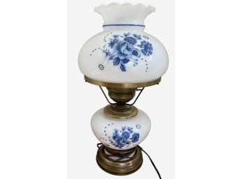 Blue And White Reproduction Electrified Glass Lamp