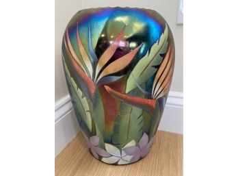 Exquisite Hand Made Art Glass Vase Signed Artist 2001
