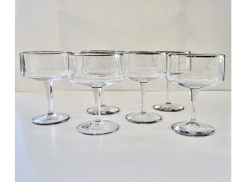 Lenox Rapture Platinum Trimmed Blown Glass Champagne Or Sherbet Glasses Set Of 6