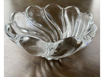 Glass Candy Dish Peppermint Swirl Design