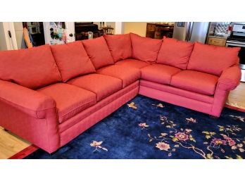 Beautiful Red Sectional Sofa By Bassett CLEAN