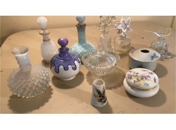 A Vintage And Old Group Of Dressing Table Items, Perfume Bottle And More - Nippon, Japan & More