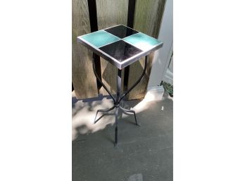 AN MCM Tile Top Metal Plant Stand