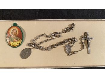 A Group Of Vintage Religious Items