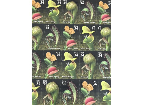 Carnivorous Plants  2003 Scott #3528-   34 Cent  Full Sheet Of 20 Stamps  SEALED