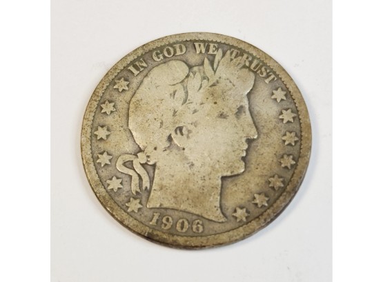 1906-D Barber Half Dollar Silver