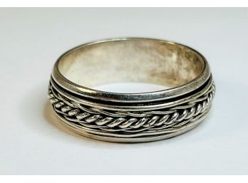 Sterling Silver 2 Layered Spinner Ring Rope Design