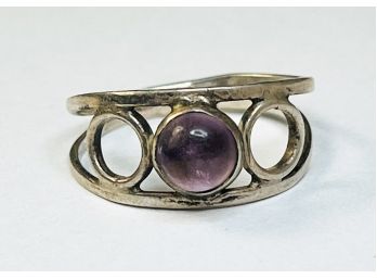 Vintage Sterling Silver Amethyst Stone Ring