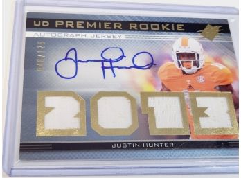2013 Upper Deck SPX Justin Hunter Rookie Autographed Jersey Card  #48/125 NFL
