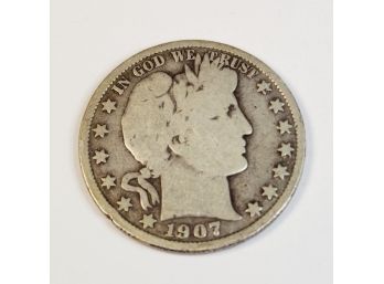 1907 Barber Half Dollar Silver