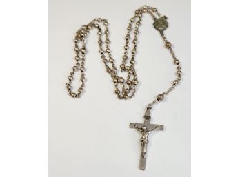 Vintage Sterling Silver Religious Rosary Crucifix  Necklace  Pendant