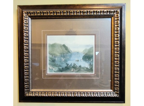 BEAUTIFUL PRINT IN BRONZETONE COLOR FRAME - # 20 - IN EXCELLENT CONDITION