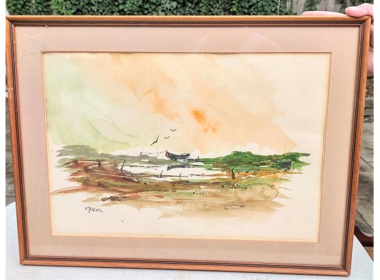 VINTAGE WATERCOLOR - SIGNED BY ARTIST.  Approximately 21.5' X 16'.  Item # 22
