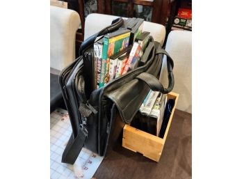 SEVERAL ASSORTED AUDIO & VIDEO ITEMS, DELL BAG AND MORE