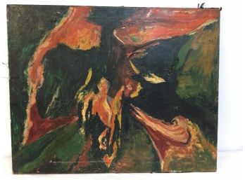 Painting, Mid Century Abstract, Signed Berhagen, Oil On Canvas