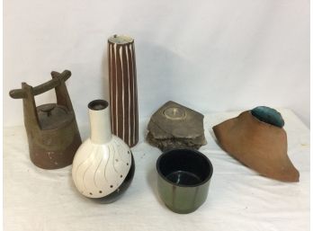 Lot Studio Pottery, 6 Vases, Bowls, Marzesa & Others