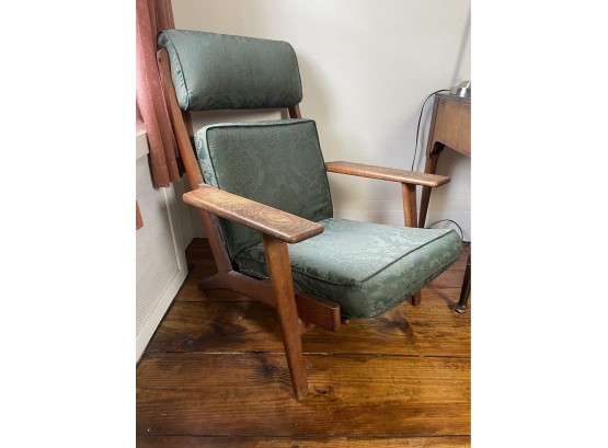Mid Century Green Cushioned Arm Chair