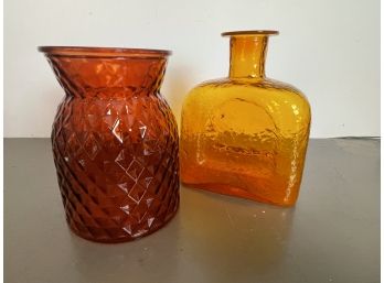 Colored Glass Bottle And Vase