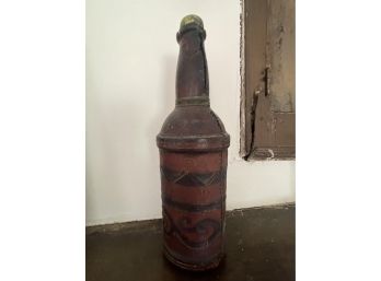 Leather Wrapped Glass Bottle