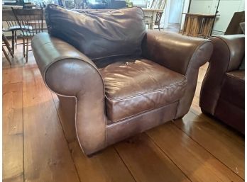Pottery Barn Cushioned Leather Armchair
