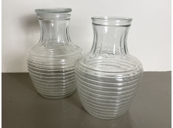 Pair Of Clear Glass Vases