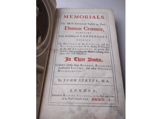 Memorials Of The Moft Reverend Father Of In God Thomas Cranmer 1694