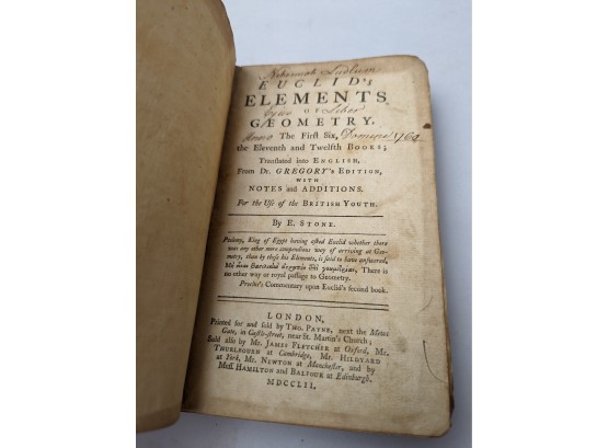 Euclids Elements Of Geometry 1752