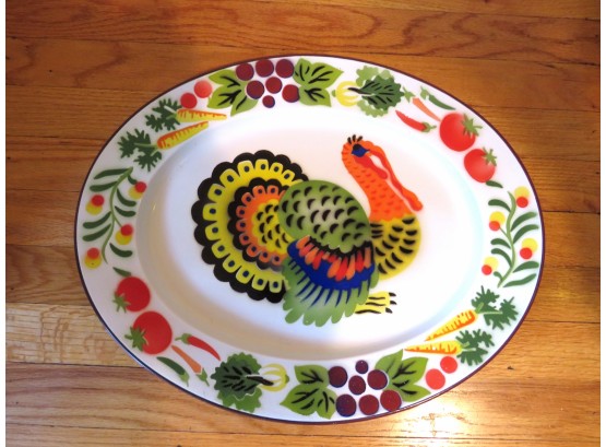 Vintage Oval Enamel Turkey Platter