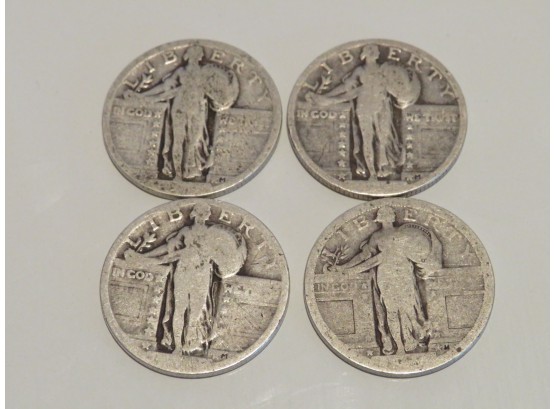 4 Standing Liberty 1943 Silver Quarters