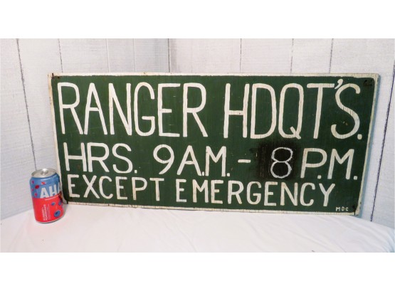 Vintage Massachusetts District Commission Wood Ranger Sign