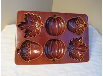 Crate And Barrel Fall Thanksgiving Ceramic Cake Mold