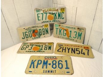 Vintage License Plates CA FL & Ohio
