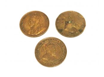 2 Edward VS  And 1 George VS Canada One Cent 1902-1918