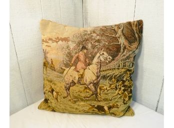 Needlepoint Equestrian Hunting Pillow