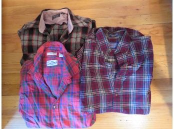3 Men's Vintage Wool Shirts Pendleton Sears