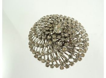 Ornate Rhinestone Spiral Brooch Jewelry