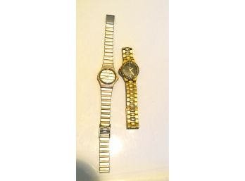 Piaget And Oscar De La Renta Gold Tone Wrist Watches