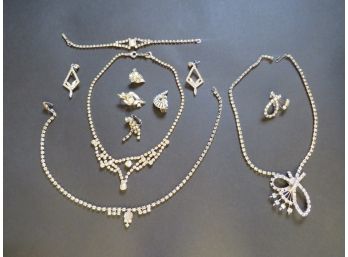 Lot Of Rhinestone Costume Jewelry Pieces