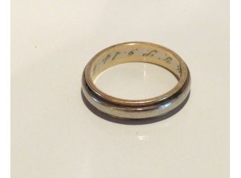 2 Toned 14K Gold Wedding Band Ring Size 5